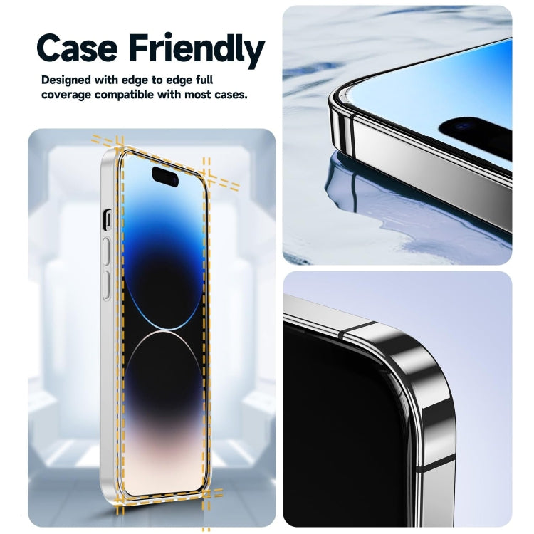 Frendorf | Für iPhone 15 Pro Max LK Easy Install HD gehärtete Glasfolie (Schwarz)