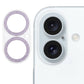 Frendorf | Für iPhone 16 / 16 Plus Glitzer Ring gehärtetes Glas Kamera objektiv Film (Lila)