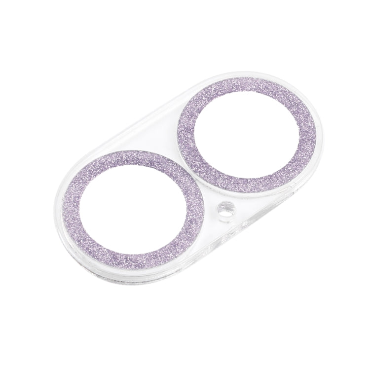 Frendorf | Für iPhone 16 / 16 Plus Glitzer Ring gehärtetes Glas Kamera objektiv Film (Lila)