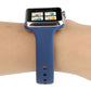 Frerndorf | Für Apple Watch Series 8&7 41mm / SE 2&6&SE&5&4 40mm / 3&2&1 38mm Dünnes Silikon Doppelbuckle Uhrenarmband (Marineblau)