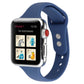 Frerndorf | Für Apple Watch Series 8&7 41mm / SE 2&6&SE&5&4 40mm / 3&2&1 38mm Dünnes Silikon Doppelbuckle Uhrenarmband (Marineblau)
