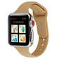 Frerndorf | Für Apple Watch Series 8&7 41mm / SE 2&6&SE&5&4 40mm / 3&2&1 38mm Dünnes Silikon Doppelspangen-Uhrenband (Walnuss)