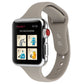 Frendorf | Für Apple Watch Series 7 41mm / 6 & SE & 5 & 4 40mm / 3 & 2 & 1 38mm Dünnes Silikon Doppelverschluss Uhrenarmband (Stein Grau)
