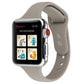 Frendorf | Für Apple Watch Series 7 41mm / 6 & SE & 5 & 4 40mm / 3 & 2 & 1 38mm Dünnes Silikon Doppelverschluss Uhrenarmband (Stein Grau)