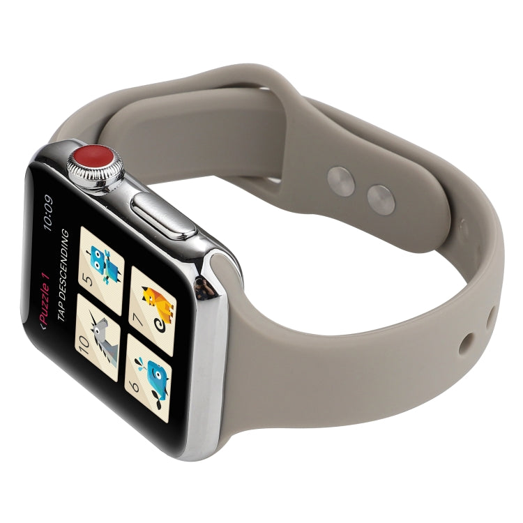 Frendorf | Für Apple Watch Series 7 41mm / 6 & SE & 5 & 4 40mm / 3 & 2 & 1 38mm Dünnes Silikon Doppelverschluss Uhrenarmband (Stein Grau)