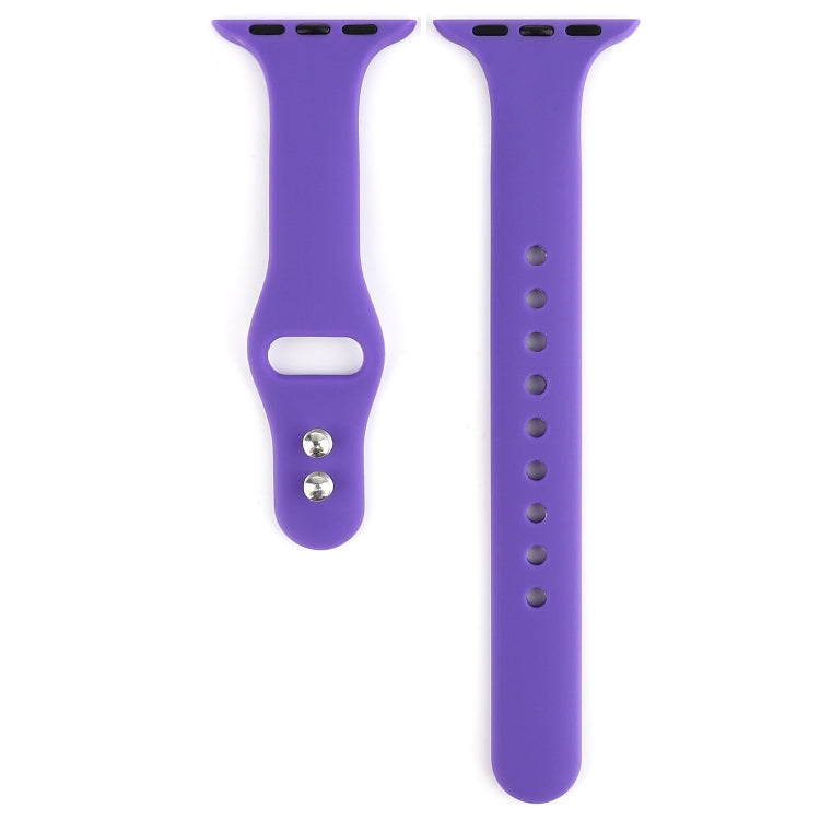 Frerndorf | Für Apple Watch Series 8&7 41mm / SE 2&6&SE&5&4 40mm / 3&2&1 38mm Dünnes Silikon Doppelverschluss-Uhrenband (Lila)