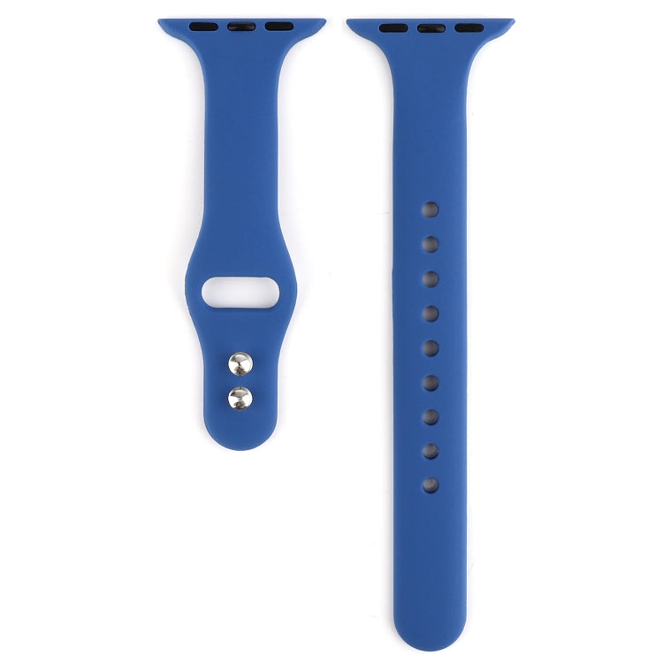Frerndorf | Für Apple Watch Series 8&7 41mm / SE 2&6&SE&5&4 40mm / 3&2&1 38mm Dünnes Silikon Doppelverschluss Uhrenarmband (Königsblau)