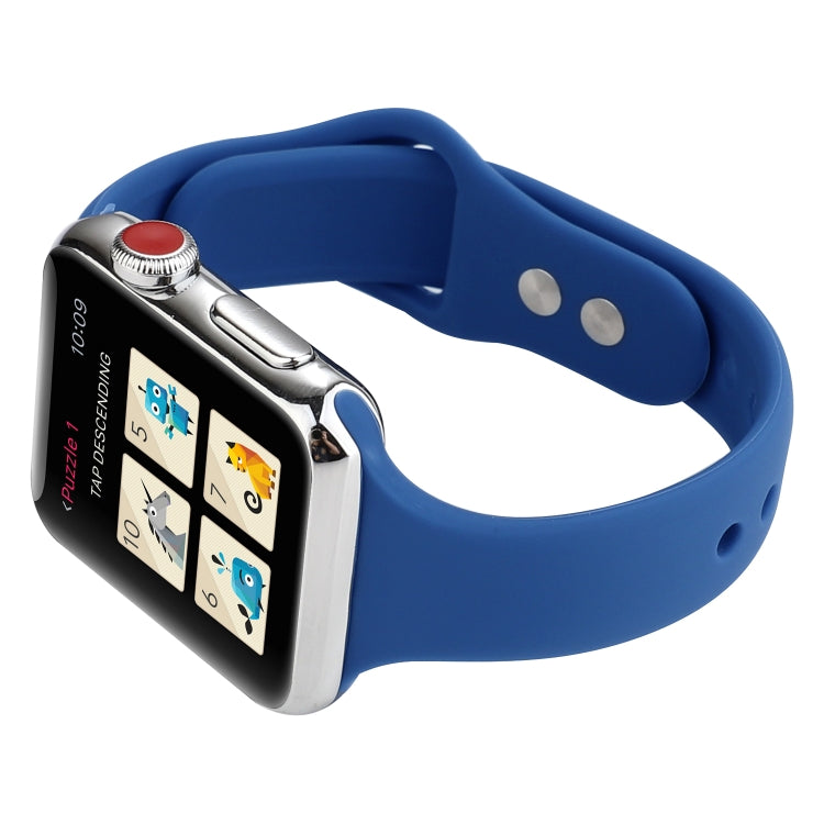 Frerndorf | Für Apple Watch Series 8&7 41mm / SE 2&6&SE&5&4 40mm / 3&2&1 38mm Dünnes Silikon Doppelverschluss Uhrenarmband (Königsblau)