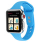Frerndorf | Für Apple Watch Series 8&7 41mm / SE 2&6&SE&5&4 40mm / 3&2&1 38mm Dünnes Silikon Doppelverschluss Armband (Blau)
