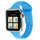 Frerndorf | Für Apple Watch Series 8&7 41mm / SE 2&6&SE&5&4 40mm / 3&2&1 38mm Dünnes Silikon Doppelverschluss Armband (Blau)