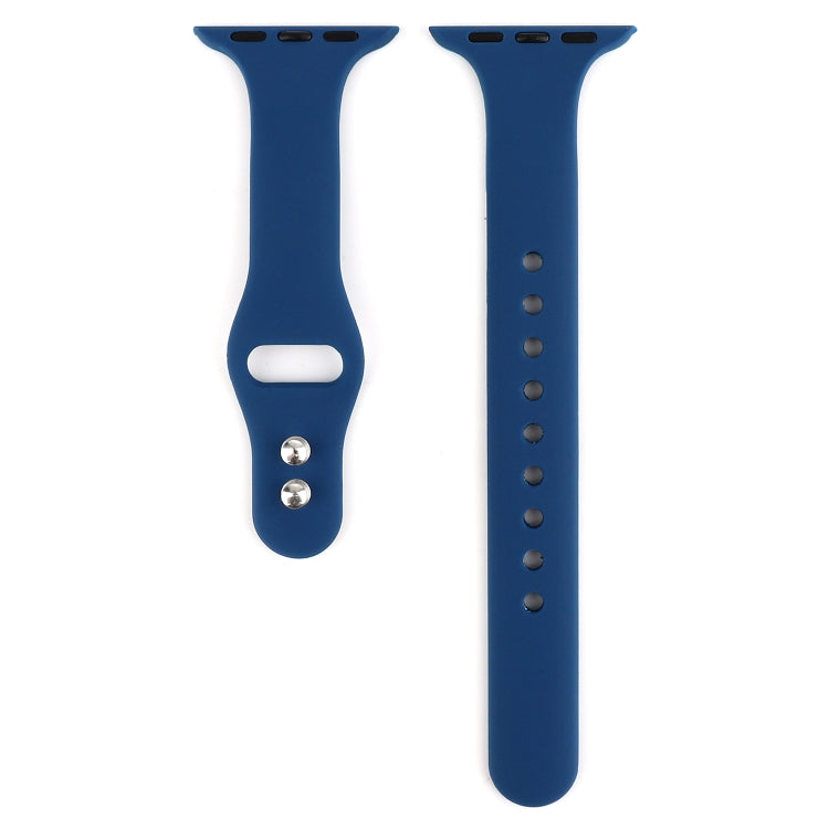 Frerndorf | Für Apple Watch Series 8&7 41mm / SE 2&6&SE&5&4 40mm / 3&2&1 38mm Dünnes Silikon Doppelverschluss Uhrenarmband (Horizon Blu)