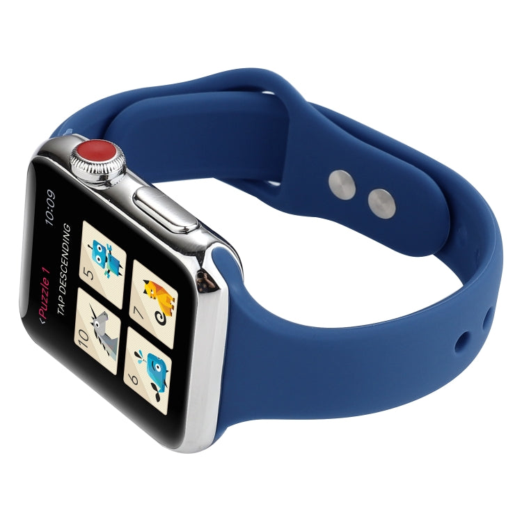 Frerndorf | Für Apple Watch Series 8&7 41mm / SE 2&6&SE&5&4 40mm / 3&2&1 38mm Dünnes Silikon Doppelverschluss Uhrenarmband (Horizon Blu)