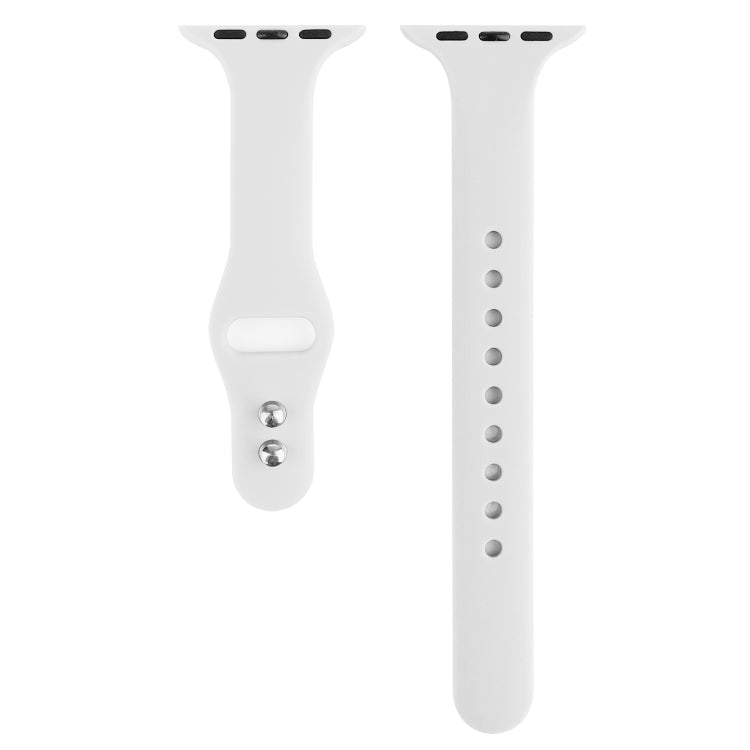 Frerndorf | Für Apple Watch Series 8&7 41mm / SE 2&6&SE&5&4 40mm / 3&2&1 38mm Dünnes Silikon Doppelrahmen-Uhrenarmband (Porzellan)
