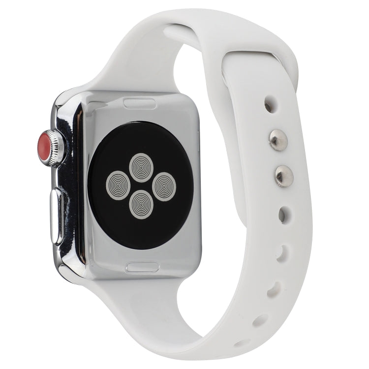 Frerndorf | Für Apple Watch Series 8&7 41mm / SE 2&6&SE&5&4 40mm / 3&2&1 38mm Dünnes Silikon Doppelrahmen-Uhrenarmband (Porzellan)