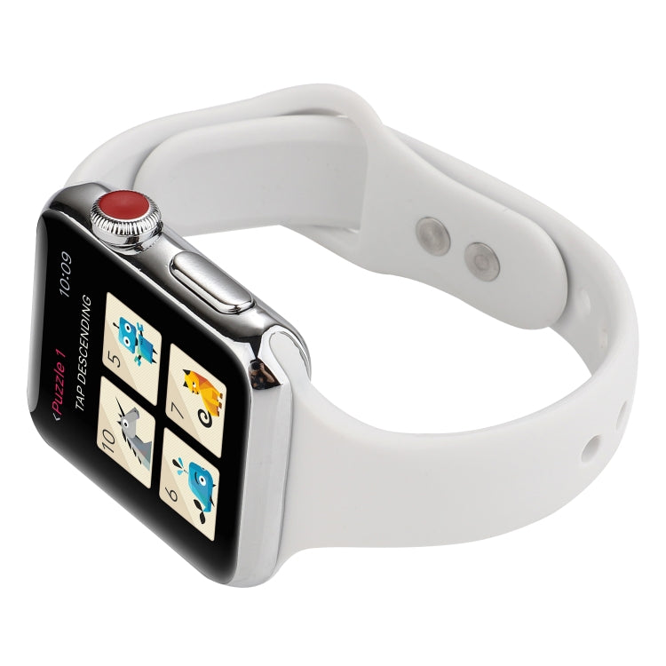 Frerndorf | Für Apple Watch Series 8&7 41mm / SE 2&6&SE&5&4 40mm / 3&2&1 38mm Dünnes Silikon Doppelrahmen-Uhrenarmband (Porzellan)