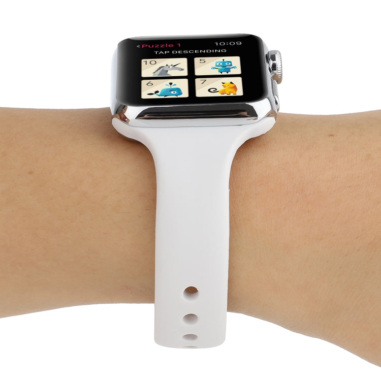 Frerndorf | Für Apple Watch Series 8&7 41mm / SE 2&6&SE&5&4 40mm / 3&2&1 38mm Dünnes Silikon Doppelrahmen-Uhrenarmband (Porzellan)