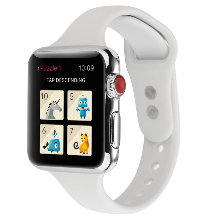 Frerndorf | Für Apple Watch Series 8&7 41mm / SE 2&6&SE&5&4 40mm / 3&2&1 38mm Dünnes Silikon Doppelrahmen-Uhrenarmband (Porzellan)