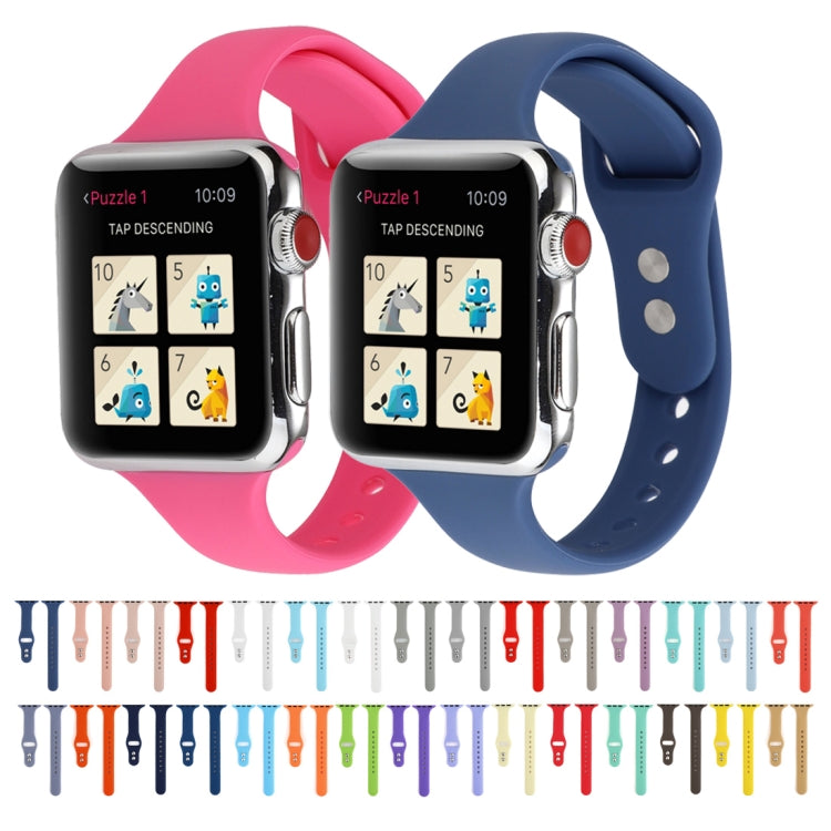 Frendorf | Für Apple Watch Series 7 41mm / 6 & SE & 5 & 4 40mm / 3 & 2 & 1 38mm Dünnes Silikon Doppelverschluss Uhrenarmband (Stein Grau)