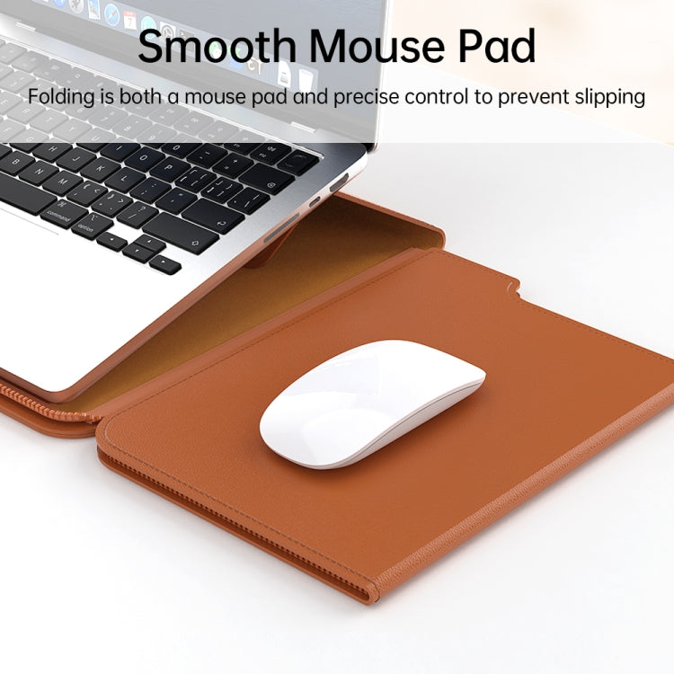 Frendorf | Multifunktionale Laptop PU Magnetic Stand Split Liner Tasche mit Mauspad-Funktion, Größe: 13-14 Zoll (Dunkelblau)