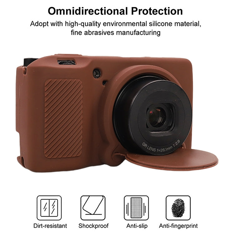 Frendorf | Voor Ricoh GR III Zacht Siliconen Beschermcase (Koffie)
