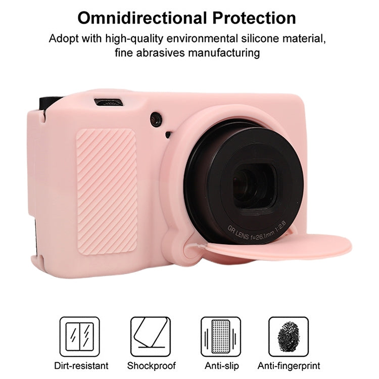 Frendorf | Voor Ricoh GR III Zachte Siliconen Beschermhoes (Sweet Smoke Pink)