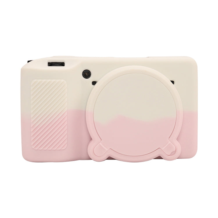 Frendorf | Voor Ricoh GR III Zachte Siliconen Beschermcase (Wit Roze)