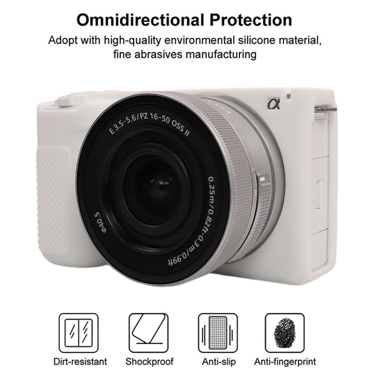 Frendorf | Voor Sony ZV-E10 II / ZV-E10M2 Glanzend Zacht Silicone Beschermcase (Wit)