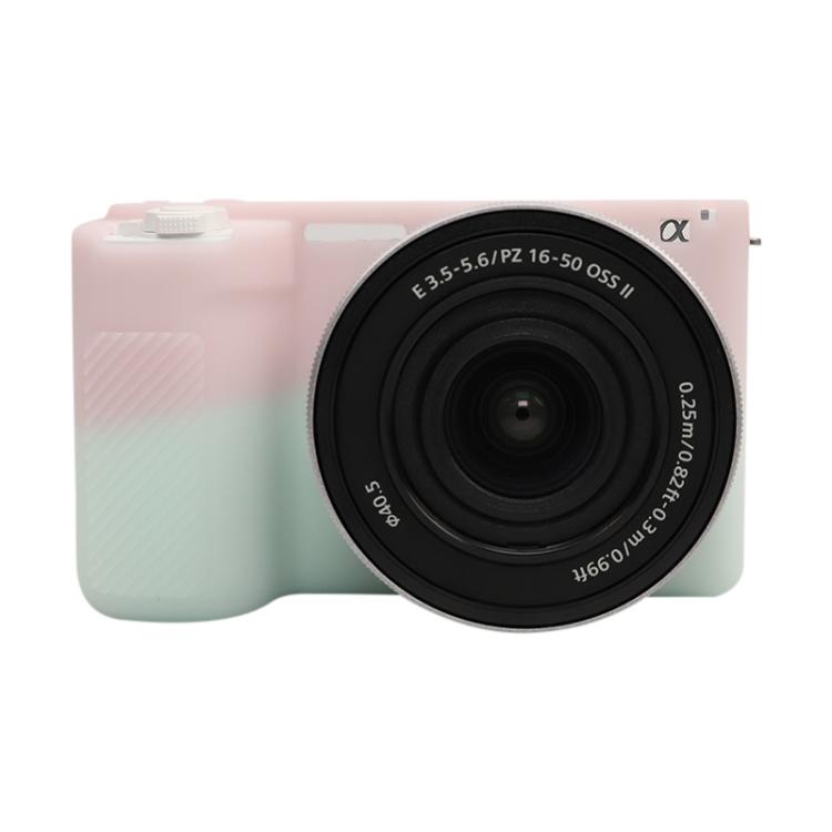 Frendorf | Voor Sony ZV-E10 II / ZV-E10M2 Glanzend Zacht Siliconen Beschermhoes (Jelly Roze Groen)