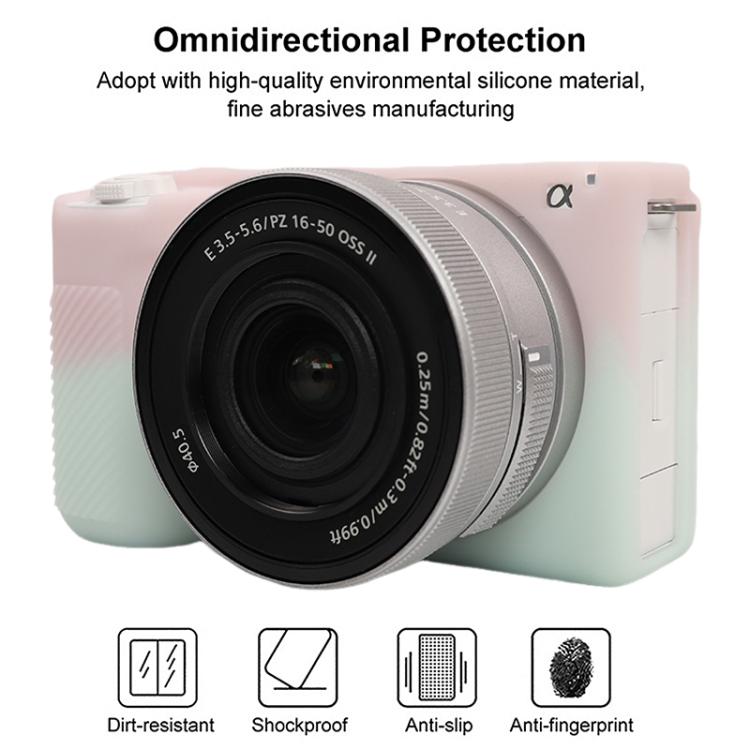 Frendorf | Voor Sony ZV-E10 II / ZV-E10M2 Glanzend Zacht Siliconen Beschermhoes (Jelly Roze Groen)