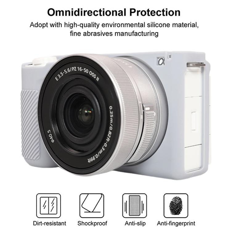 Frendorf | Voor Sony ZV-E10 II / ZV-E10M2 Glanzend Zacht Siliconen Beschermcase (Grijs)