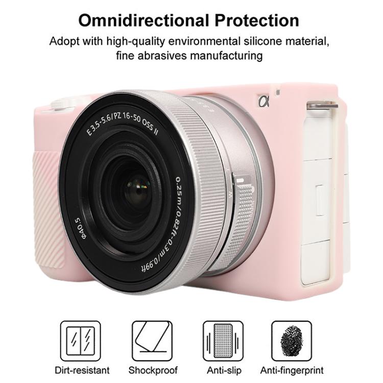 Frendorf | Voor Sony ZV-E10 II / ZV-E10M2 Glanzend Zacht Siliconen Beschermhoes (Mist Roze)
