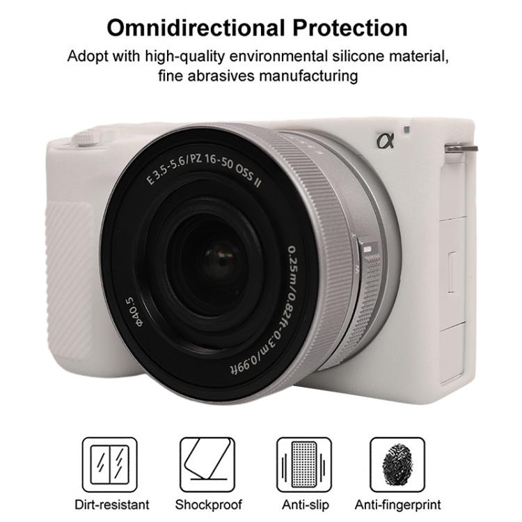 Frendorf | Für Sony ZV-E10 II / ZV-E10M2 Litchi Textur Weiche Silikon Schutzhülle (Weiß)