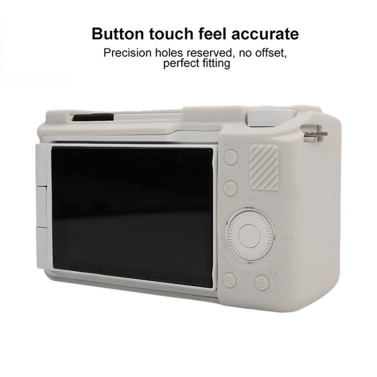 Frendorf | Für Sony ZV-E10 II / ZV-E10M2 Litchi Textur Weiche Silikon Schutzhülle (Weiß)