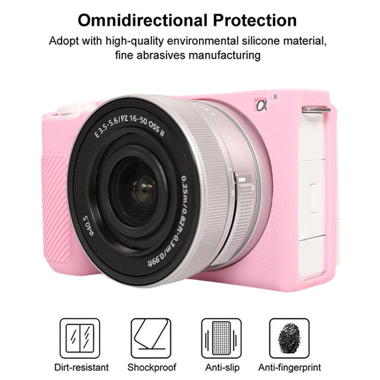 Frendorf | Voor Sony ZV-E10 II / ZV-E10M2 Litchi Textuur Zachte Silicone Beschermende Hoes (Roze)