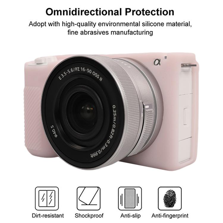 Frendorf | Voor Sony ZV-E10 II / ZV-E10M2 Litchi Textuur Zachte Silicone Beschermhoes (Jelly Pink)