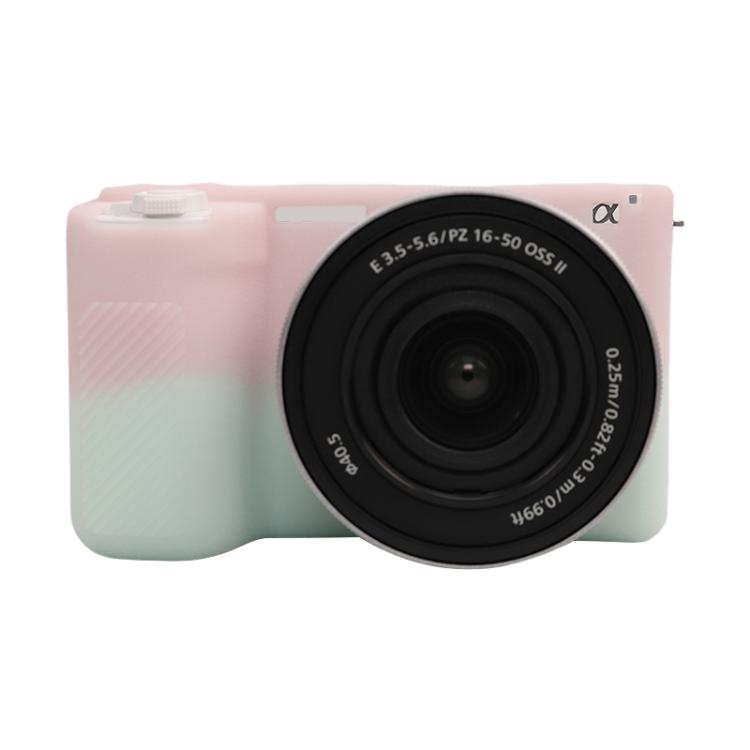 Frendorf | Für Sony ZV-E10 II / ZV-E10M2 Litchi Textur Weiche Silikon Schutzhülle (Jelly Pink Green)