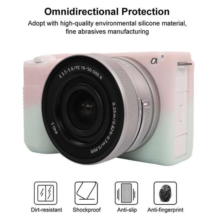Frendorf | Für Sony ZV-E10 II / ZV-E10M2 Litchi Textur Weiche Silikon Schutzhülle (Jelly Pink Green)