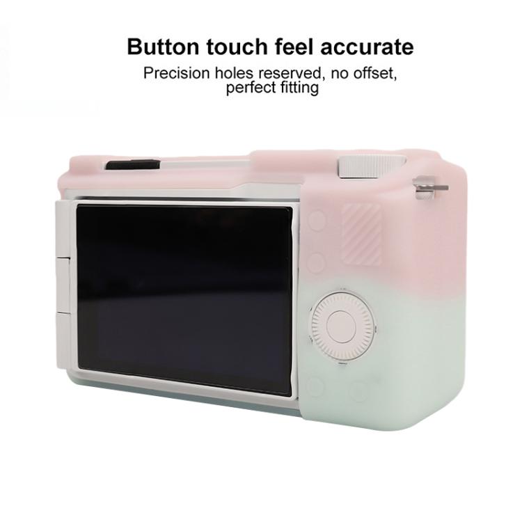 Frendorf | Für Sony ZV-E10 II / ZV-E10M2 Litchi Textur Weiche Silikon Schutzhülle (Jelly Pink Green)