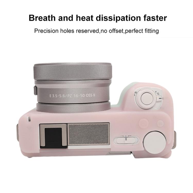 Frendorf | Für Sony ZV-E10 II / ZV-E10M2 Litchi Textur Weiche Silikon Schutzhülle (Jelly Pink Green)