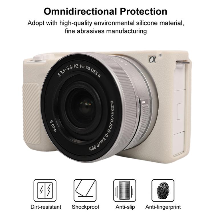 Frendorf | Für Sony ZV-E10 II / ZV-E10M2 Litchi-Textur Weiche Silikon-Schutzhülle (Beige)