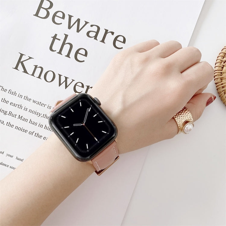 Frendorf | Für Apple Watch 5 & 4 44mm / 3 & 2 & 1 42mm V Tail Style Stitching Leder Uhrband (Grau)