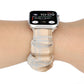 Frendorf | Für Apple Watch Serie 7 41mm / 6 & SE & 5 & 4 40mm / 3 & 2 & 1 38mm JK Uniform Stil Stoff + Edelstahl Armband (Khaki + Hellblau) (Khaki + Hellblau)