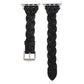 Frerndorf | Für Apple Watch Series 9&8&7 41mm / SE 3&SE 2&6&SE&5&4 40mm / 3&2&1 38mm Leder Woven Single Loop Armband (Schwarz)