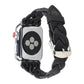Frerndorf | Für Apple Watch Series 9&8&7 41mm / SE 3&SE 2&6&SE&5&4 40mm / 3&2&1 38mm Leder Woven Single Loop Armband (Schwarz)