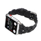Frerndorf | Für Apple Watch Series 9&8&7 41mm / SE 3&SE 2&6&SE&5&4 40mm / 3&2&1 38mm Leder Woven Single Loop Armband (Schwarz)