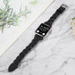 Frerndorf | Für Apple Watch Series 9&8&7 41mm / SE 3&SE 2&6&SE&5&4 40mm / 3&2&1 38mm Leder Woven Single Loop Armband (Schwarz)