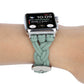 Frerndorf | Für Apple Watch Series 9&8&7 41mm / SE 3&SE 2&6&SE&5&4 40mm / 3&2&1 38mm Leder Gewebtes Einzell Schleifen Armband (Grün)
