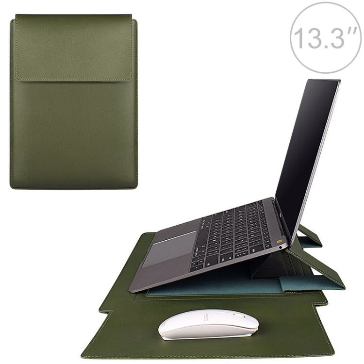 Frendorf | PU05 Sleeve Lederhülle Tragetasche für 13,3 Zoll Laptop (Grün)