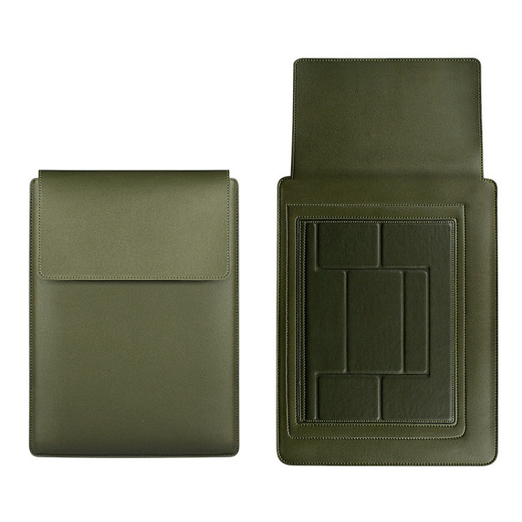 Frendorf | PU05 Sleeve Lederhülle Tragetasche für 13,3 Zoll Laptop (Grün)