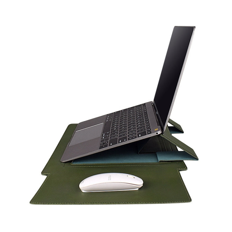 Frendorf | PU05 Sleeve Lederhülle Tragetasche für 13,3 Zoll Laptop (Grün)